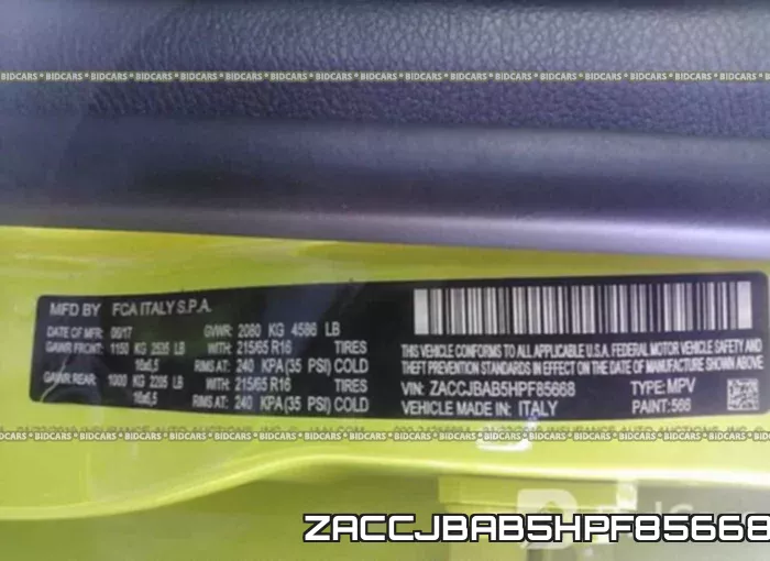 ZACCJBAB5HPF85668 фото 10