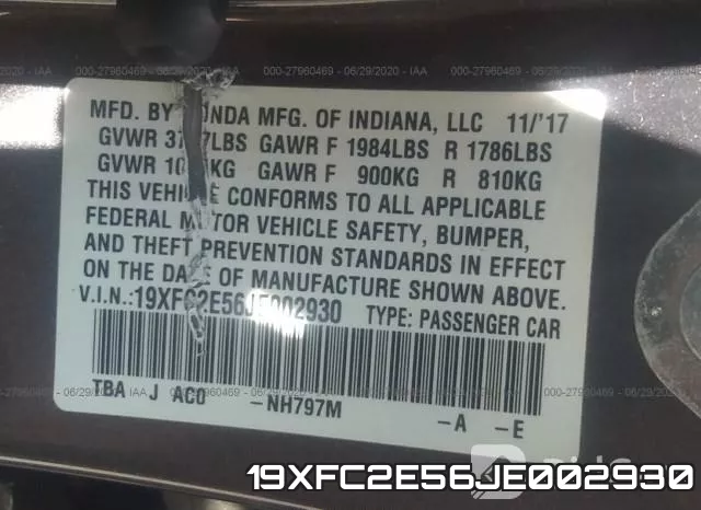 19XFC2E56JE002930 фото 10