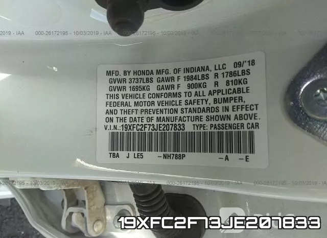 19XFC2F73JE207833 фото 10