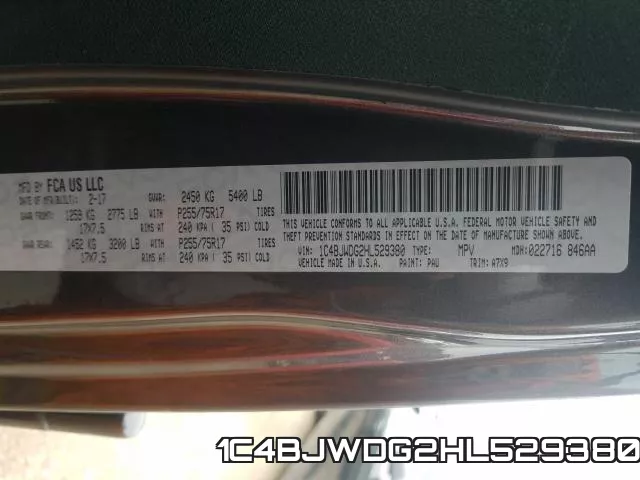 1C4BJWDG2HL529380 фото 2