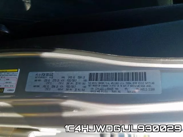 1C4HJWDG1JL930029 фото 2
