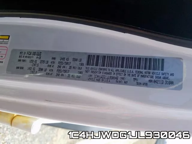 1C4HJWDG1JL930046 фото 2