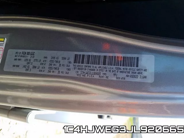 1C4HJWEG3JL920665 фото 2