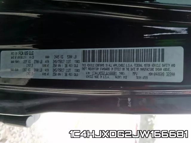 1C4HJXDG2JW166681 фото 2