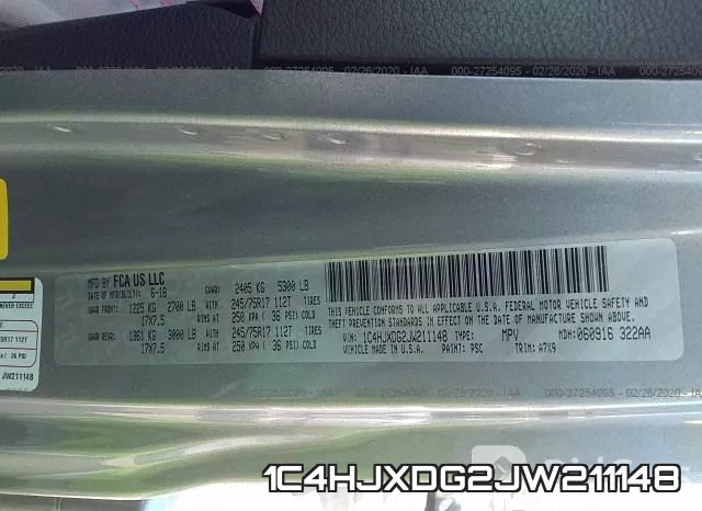 1C4HJXDG2JW211148 фото 10