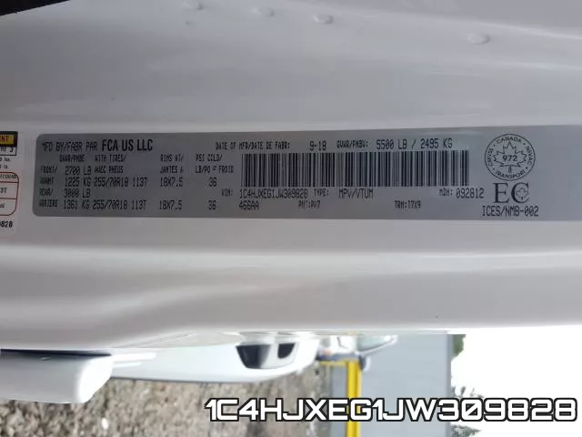 1C4HJXEG1JW309828 фото 2