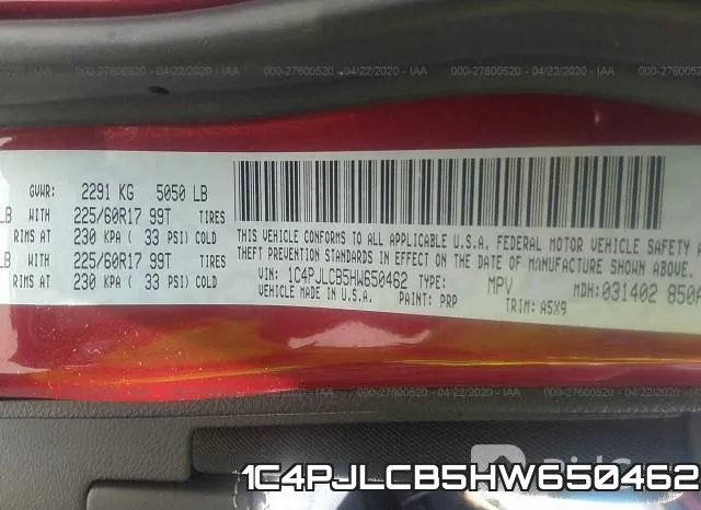 1C4PJLCB5HW650462 фото 10