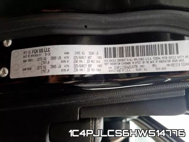 1C4PJLCS6HW514776 фото 2