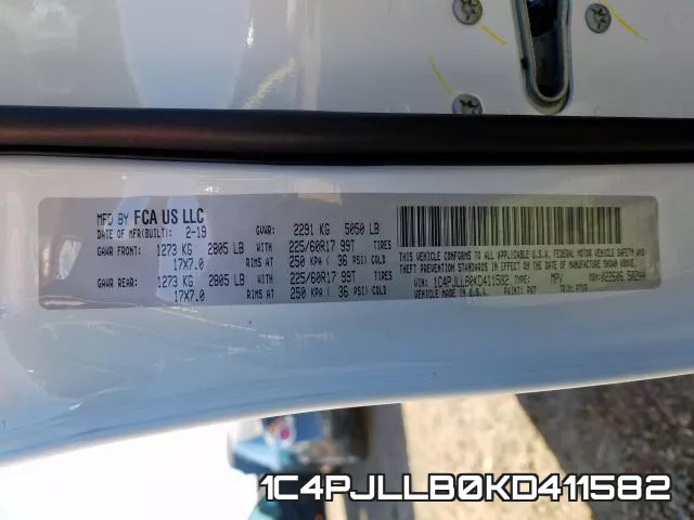 1C4PJLLB0KD411582 фото 2