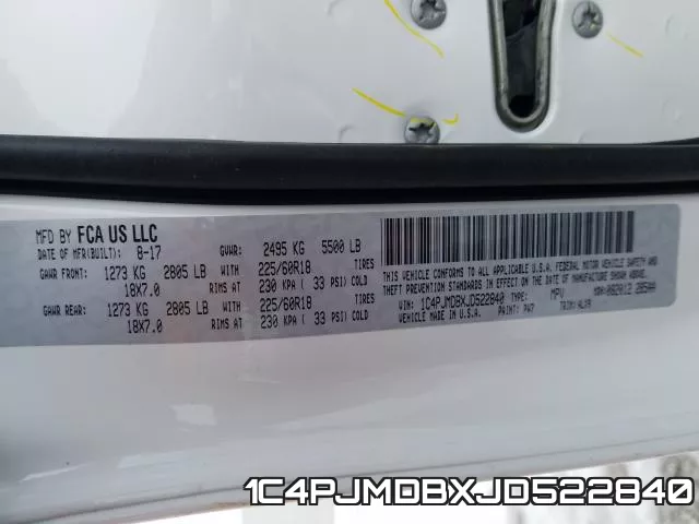 1C4PJMDBXJD522840 фото 2