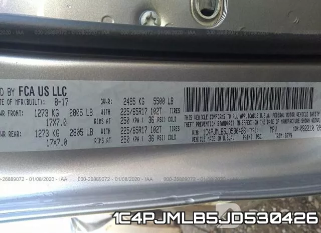 1C4PJMLB5JD530426 фото 10