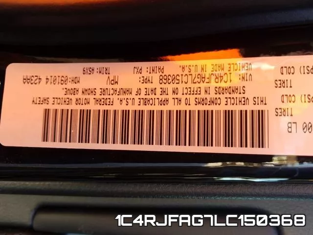 1C4RJFAG7LC150368 фото 2