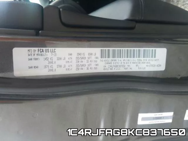 1C4RJFAG8KC837650 фото 2