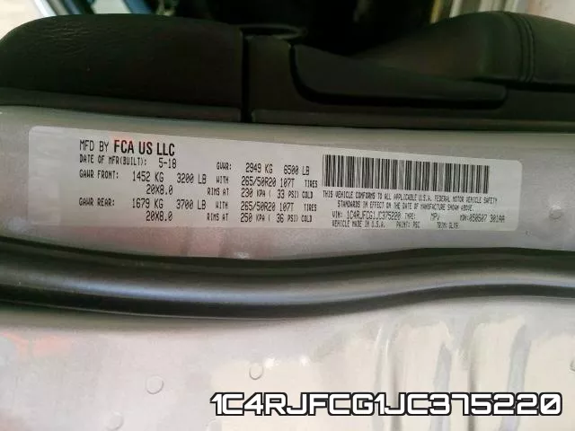1C4RJFCG1JC375220 фото 2