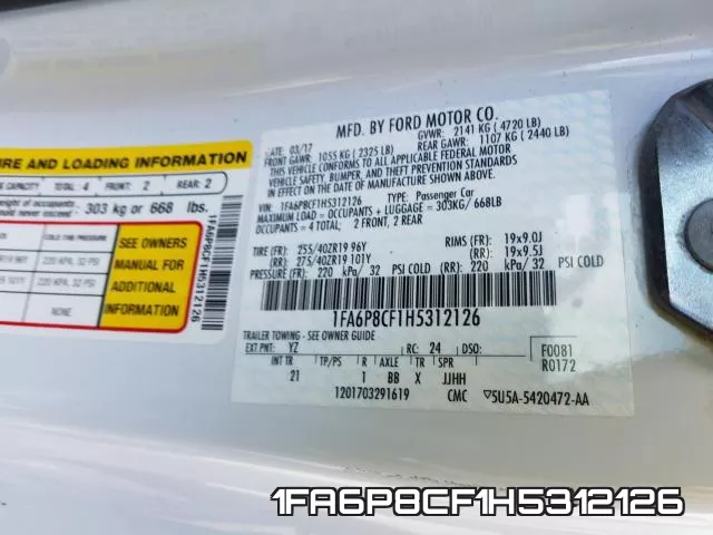 1FA6P8CF1H5312126 фото 2