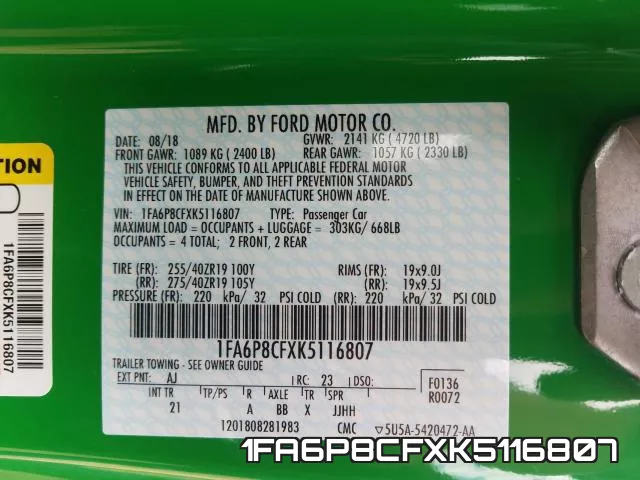1FA6P8CFXK5116807 фото 2