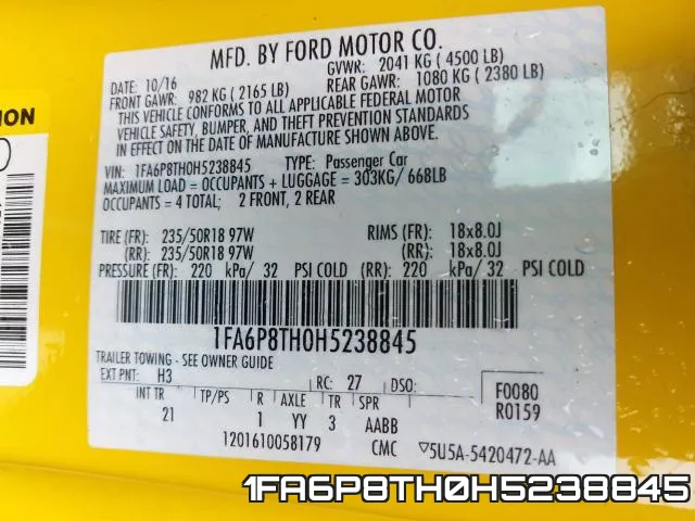 1FA6P8TH0H5238845 фото 2