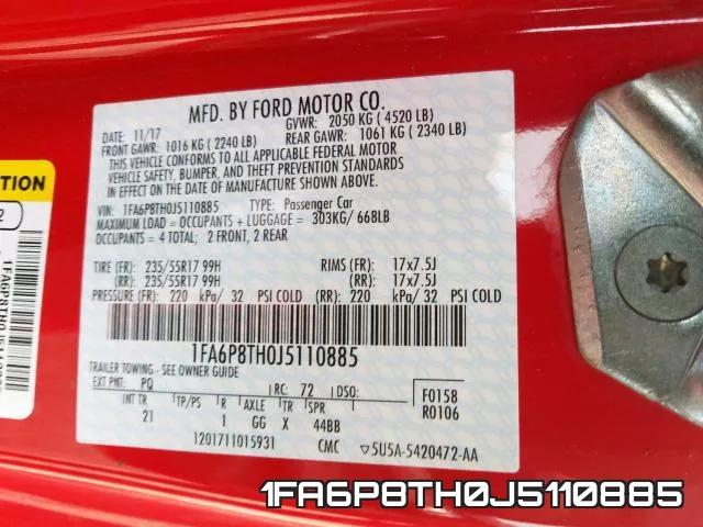 1FA6P8TH0J5110885 фото 2