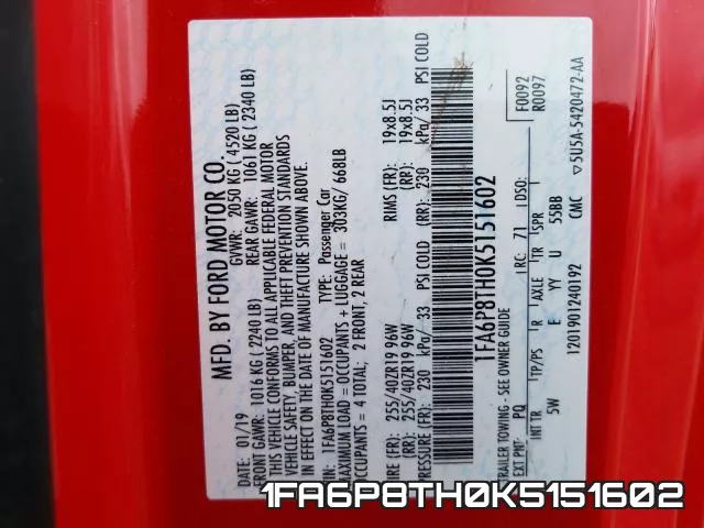 1FA6P8TH0K5151602 фото 2