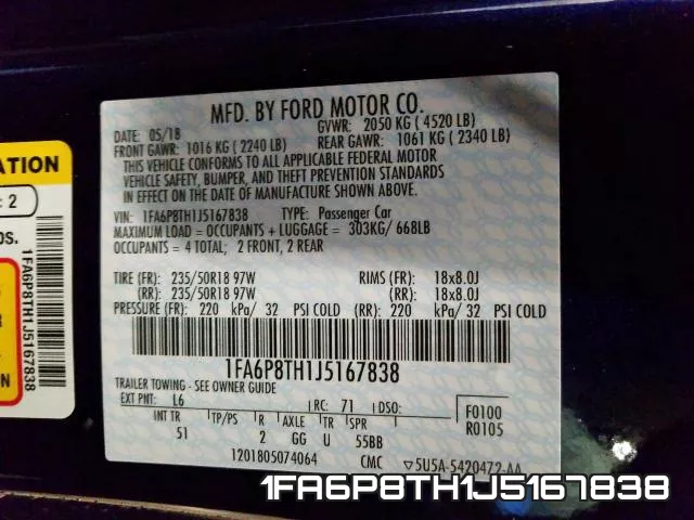 1FA6P8TH1J5167838 фото 2