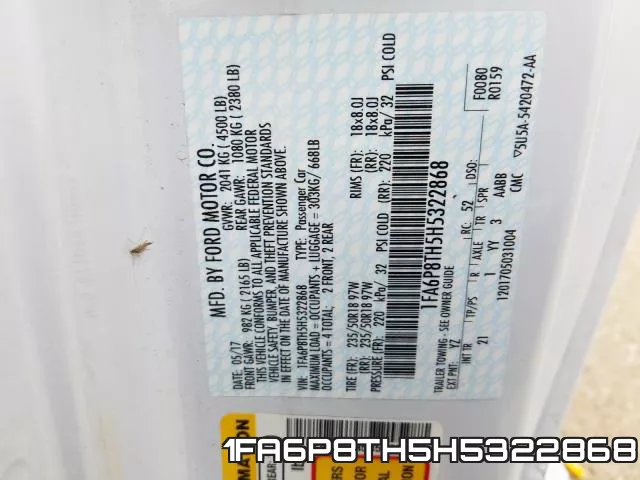 1FA6P8TH5H5322868 фото 2
