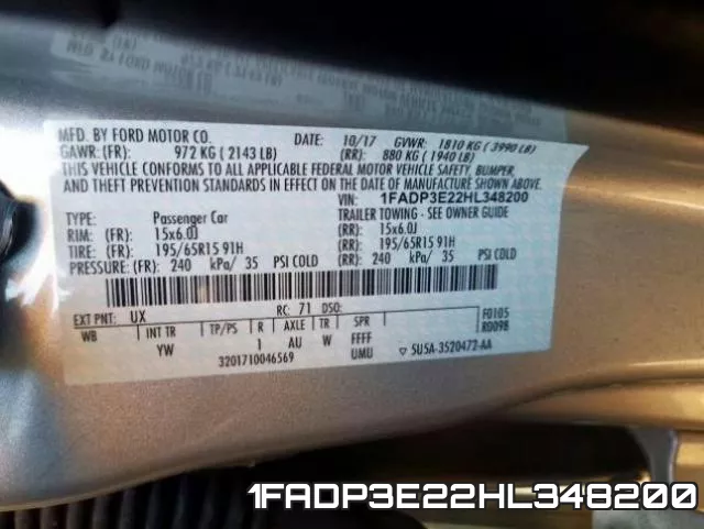 1FADP3E22HL348200 фото 2