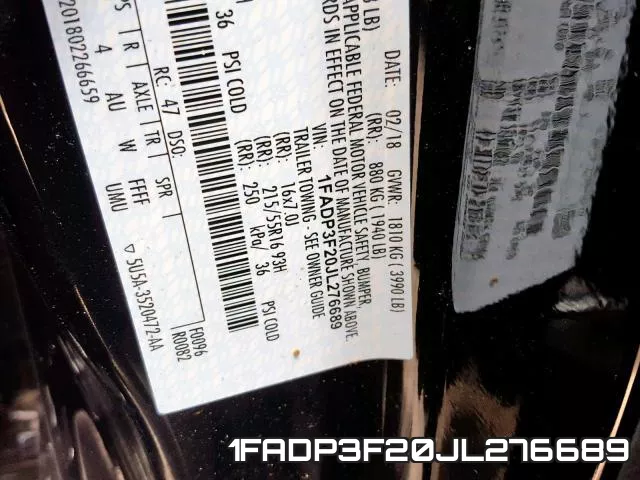 1FADP3F20JL276689 фото 2