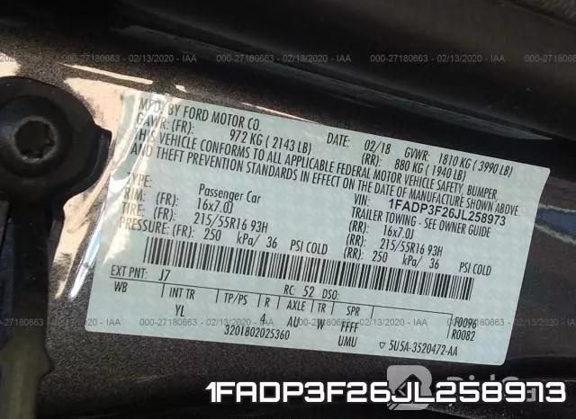 1FADP3F26JL258973 фото 10
