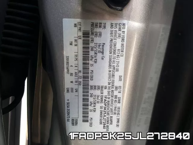 1FADP3K25JL272840 фото 2
