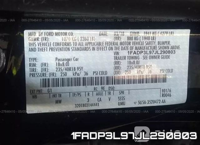 1FADP3L97JL290803 фото 10
