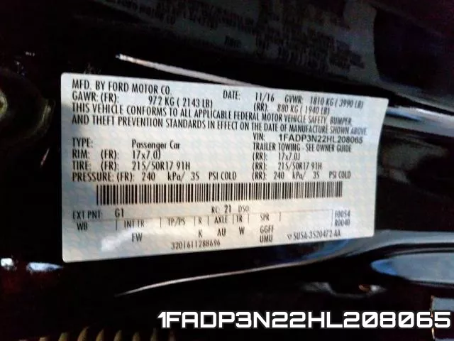 1FADP3N22HL208065 фото 2