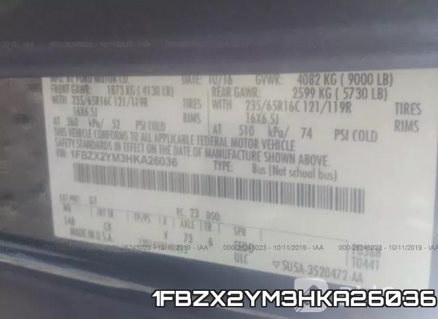 1FBZX2YM3HKA26036 фото 10