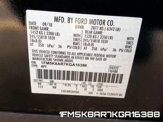 1FM5K8AR7KGA16388 фото 2