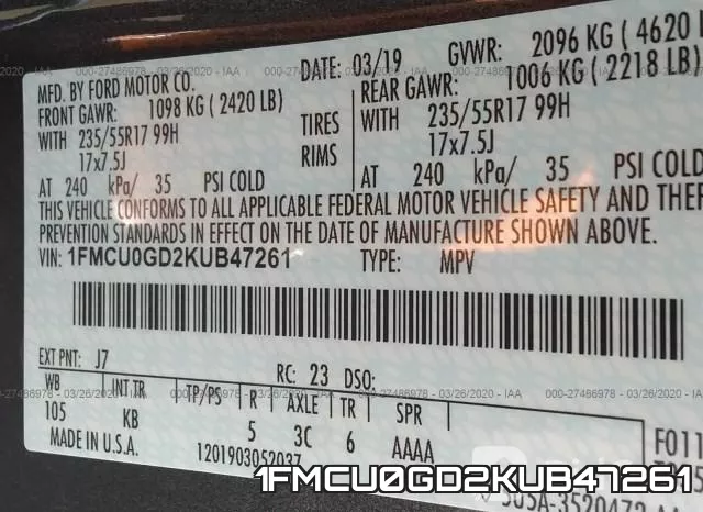 1FMCU0GD2KUB47261 фото 10