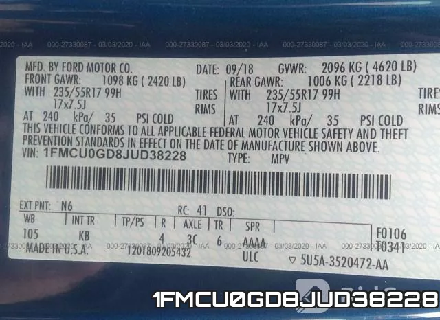 1FMCU0GD8JUD38228 фото 10