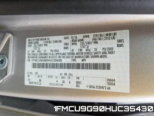 1FMCU9G90HUC35430 фото 2