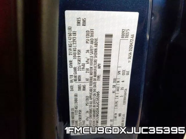 1FMCU9GDXJUC35395 фото 2
