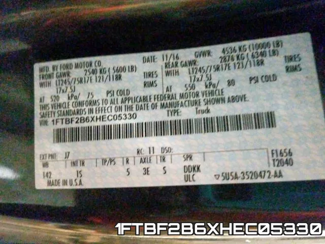 1FTBF2B6XHEC05330 фото 2