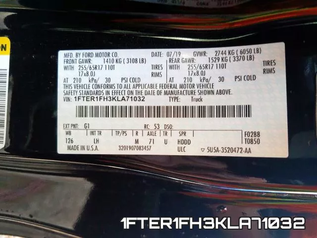 1FTER1FH3KLA71032 фото 2