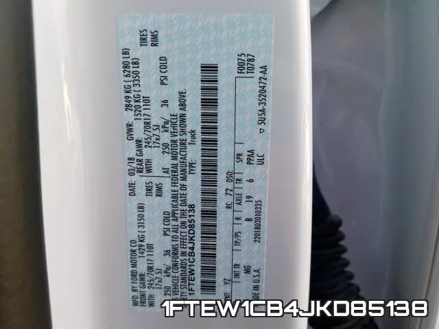 1FTEW1CB4JKD85138 фото 2