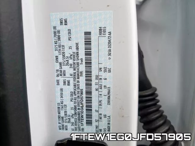 1FTEW1EG0JFD57905 фото 2