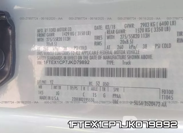 1FTEX1CP7JKD79892 фото 10