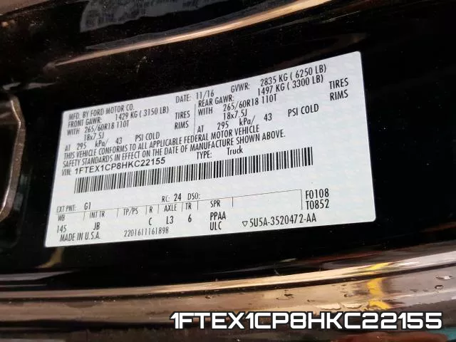 1FTEX1CP8HKC22155 фото 2