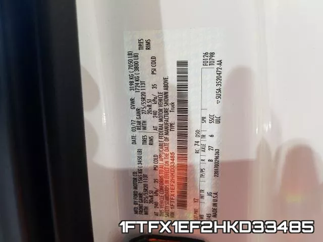1FTFX1EF2HKD33485 фото 2