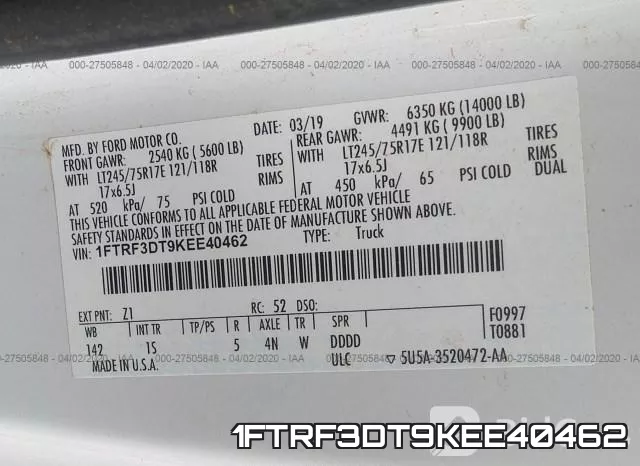 1FTRF3DT9KEE40462 фото 10