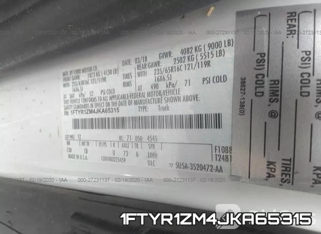 1FTYR1ZM4JKA65315 фото 10