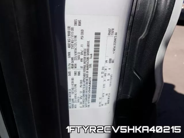 1FTYR2CV5HKA40215 фото 2