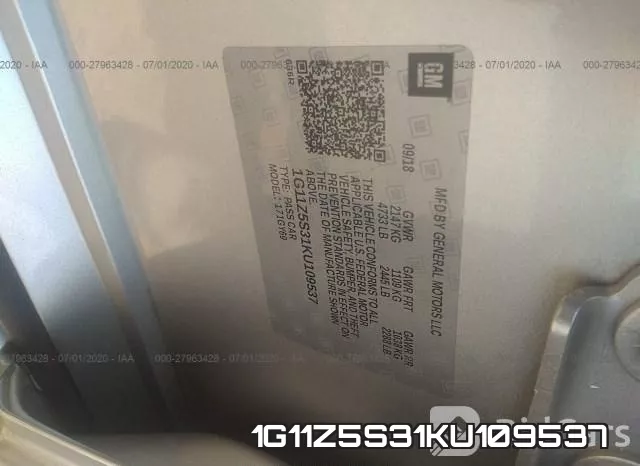 1G11Z5S31KU109537 фото 10