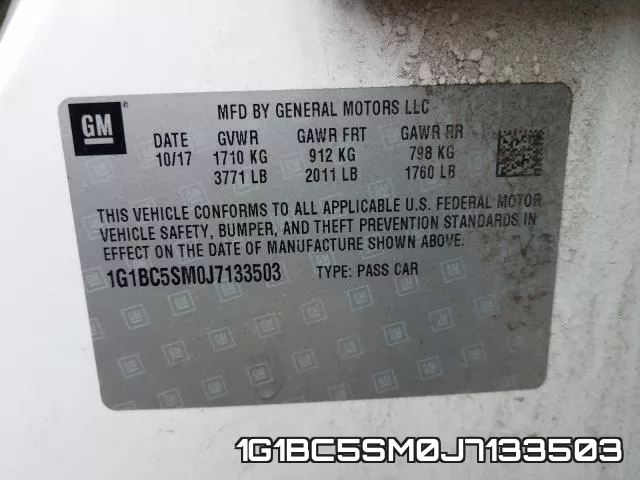 1G1BC5SM0J7133503 фото 2
