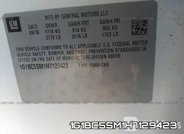 1G1BC5SM1H7129423 фото 10